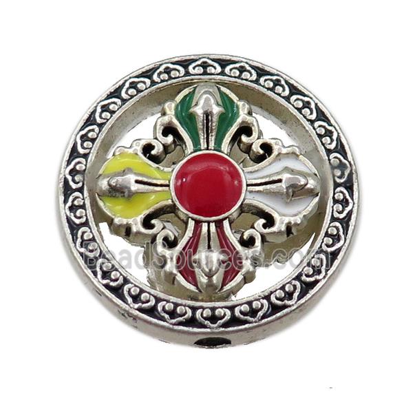 tibetan dorjee charm button zinc beads