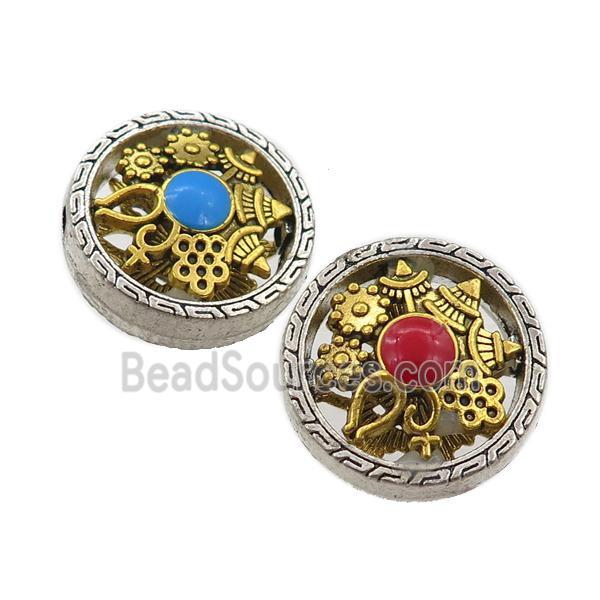 tibetan style zinc button beads