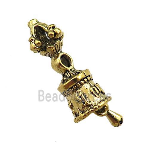 Tibetan KingKong Bell charm zinc pendant, antique gold