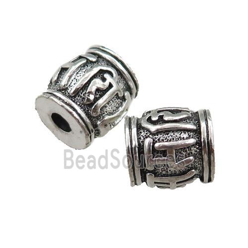 tibetan tube zinc beads, antique silver