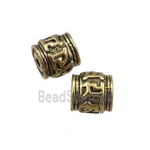 tibetan tube zinc beads, antique gold