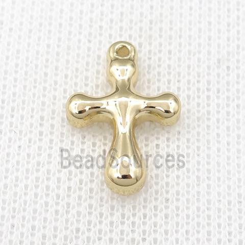 stainless steel cross pendant, gold plated