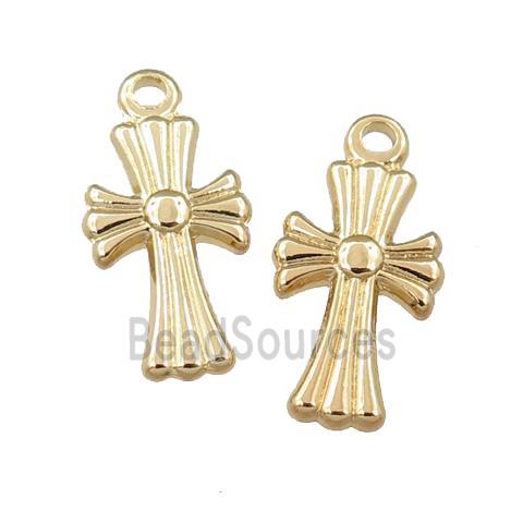 stainless steel Cross pendant, gold plated