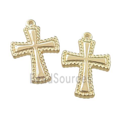 stainless steel Cross pendant, gold plated