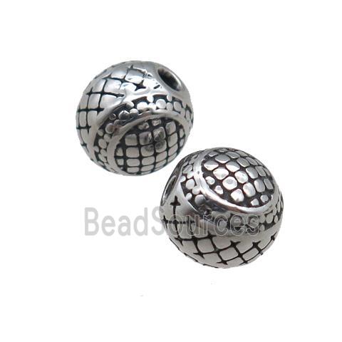 stainless steel beads, antique silver