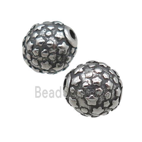 stainless steel beads, antique silver