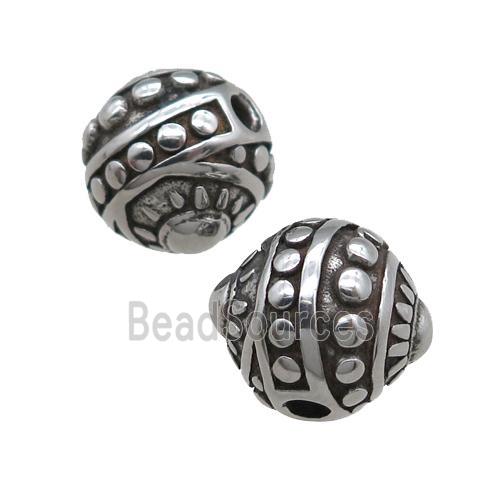 stainless steel beads, antique silver