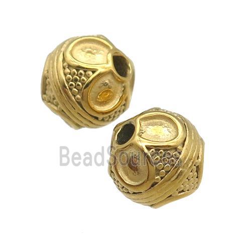 stainless steel beads, gold plated