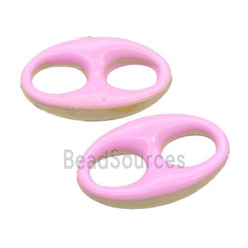 pink Enameling copper oval connector, pignose, gold plated