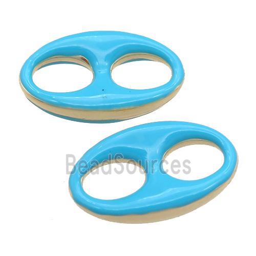 blue Enameling copper oval connector, pignose, gold plated