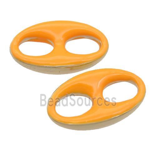 orange Enameling copper oval connector, pignose, gold plated