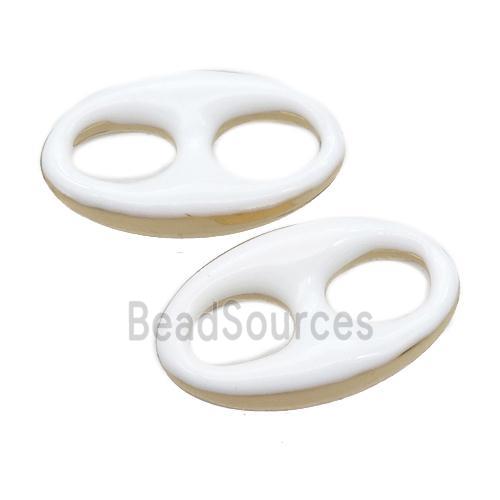 white Enameling copper oval connector, pignose, gold plated