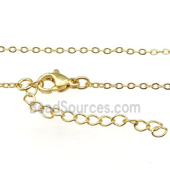 copper necklace chain, unfaded, gold plated