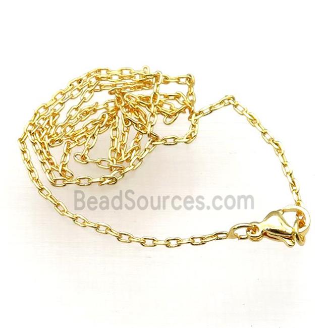 copper necklace chain, unfaded, gold plated