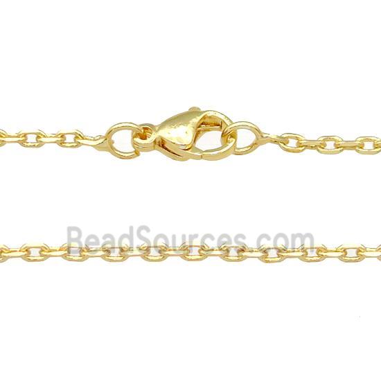 copper necklace chain, unfaded, gold plated