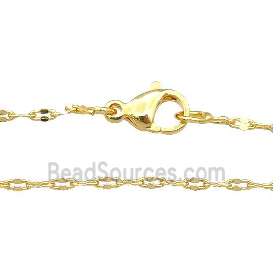 copper necklace chain, unfaded, gold plated