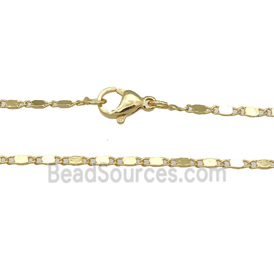 copper necklace chain, unfaded, gold plated