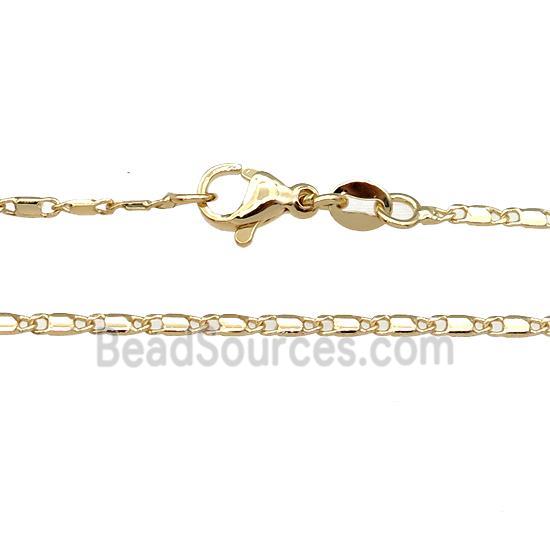 copper necklace chain, unfaded, gold plated