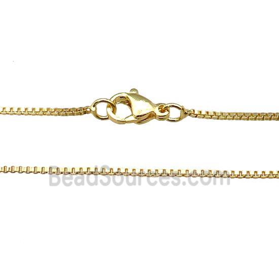 copper necklace box chain, unfaded, gold plated