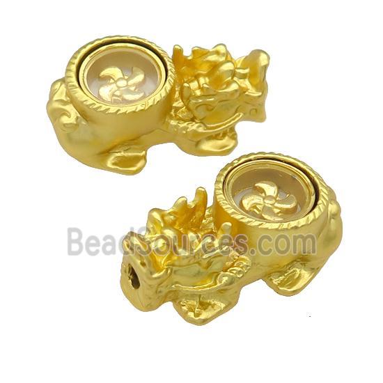 alloy Pixiu beads, duck-gold