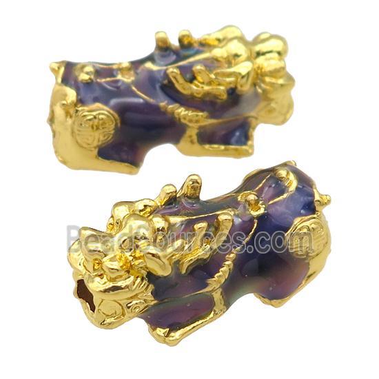 Alloy Pixiu Beads Enamel Variety-Color Gold Plated