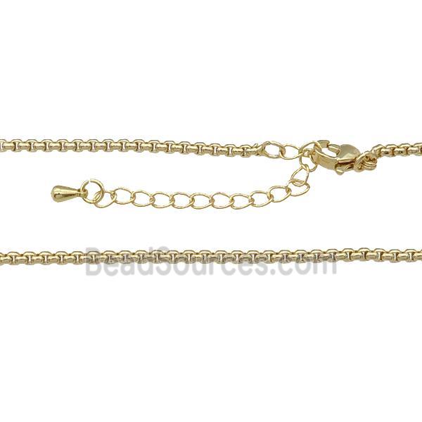 copper box Necklace Chain, unfade, gold plated