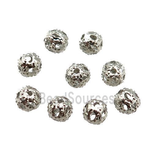 copper round ball Beads, unfade, platinum plated