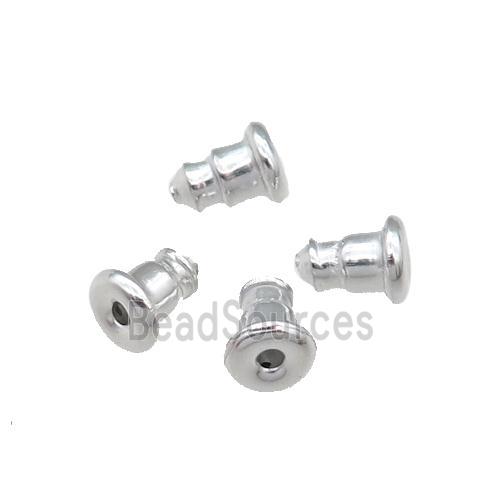 Aluminium Earring Back Nut Unfade Platinum Plated