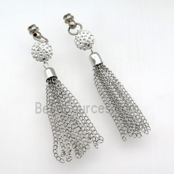 Iron Chain Tassel Pendant, nickel color