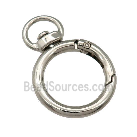 Alloy Carabiner Clasp, platinum plated