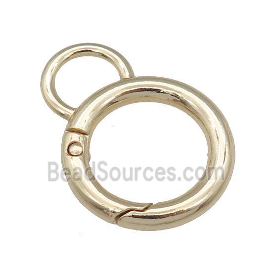 Alloy Carabiner Clasp, circle, gold plated