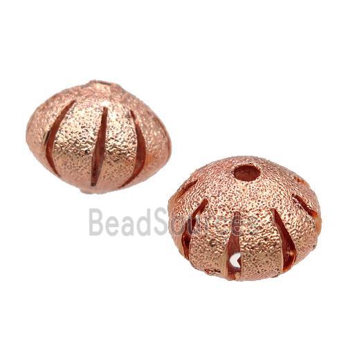 copper pumpkin Corrugated Beads, rose gold