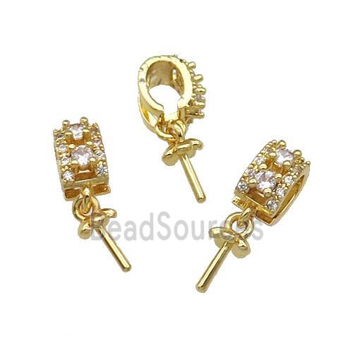 Copper Bail Pave Zircon Gold Plated