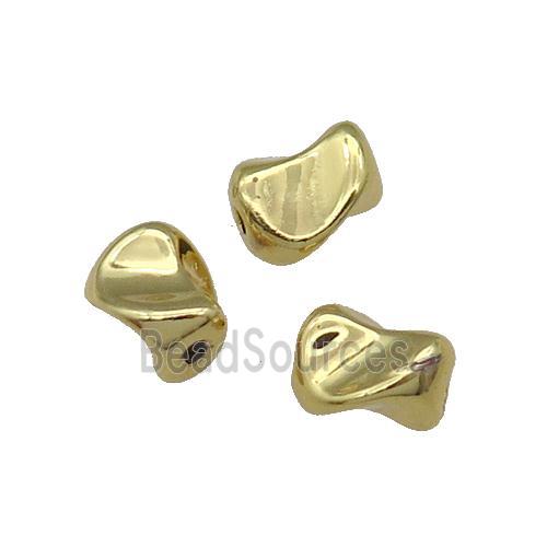 Copper Spacer Twist Beads Gold Plated