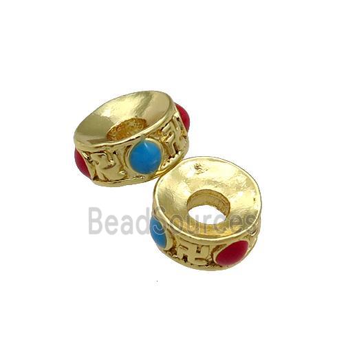 Copper Heishi Spacer Beads Enamel Gold Plated