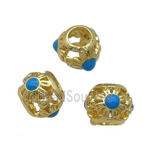 Copper Spacer Rondelle Beads Enamel Gold Plated