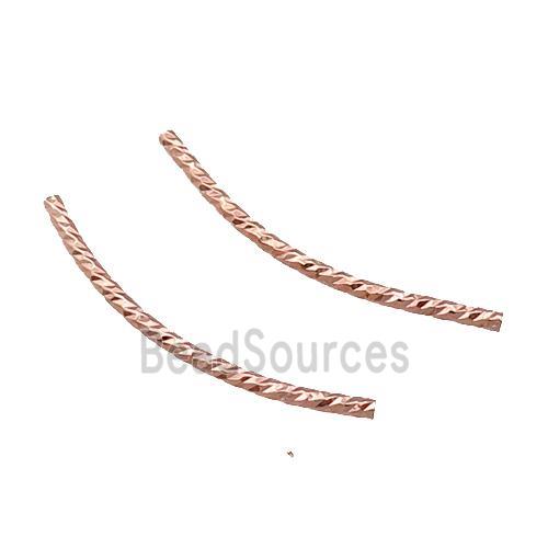 Copper Bend Tube Beads Rose Gold