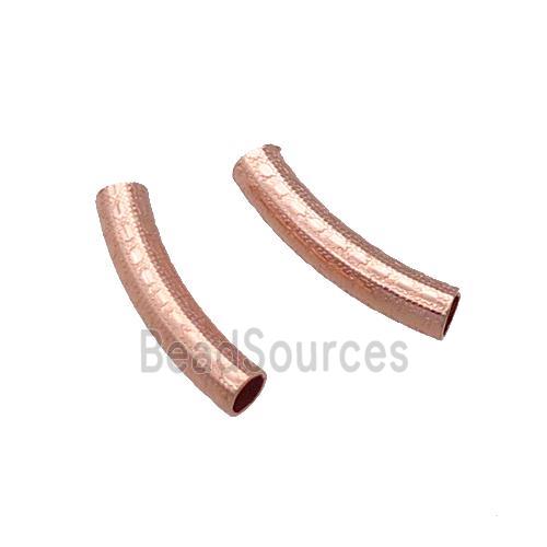 Copper Bend Tube Spacer Beads Rose Gold