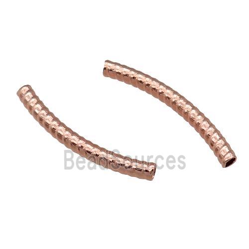 Copper Bend Tube Beads Rose Gold