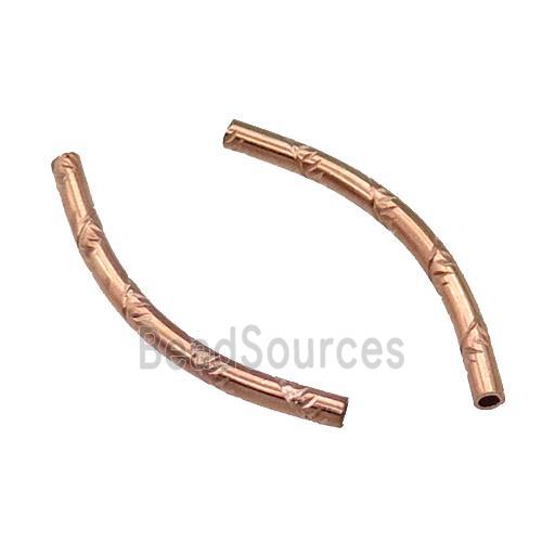 Copper Bend Tube Beads Rose Gold