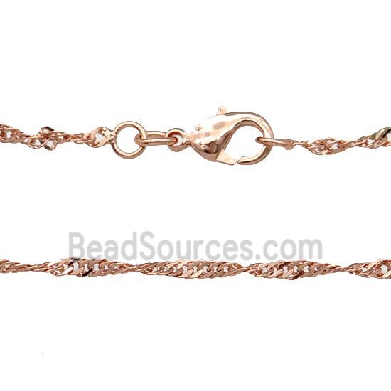 Copper Necklace Chain Unfaded Rose Gold