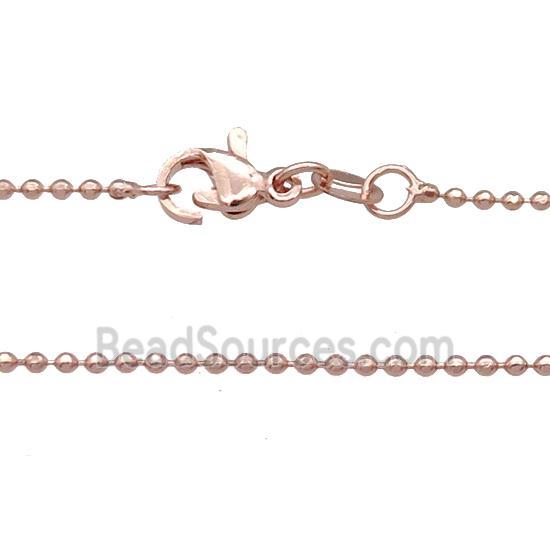 Copper Necklace Ball Chain Unfaded Rose Gold