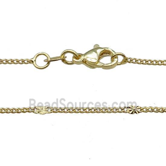 Copper Necklace Curb Chain Unfaded Gold Plated