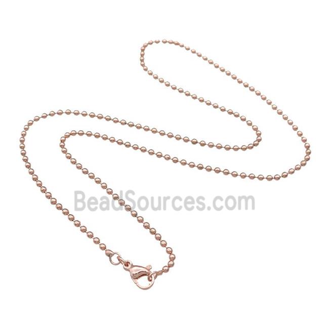 Copper Necklace Ball Chain Unfaded Rose Gold