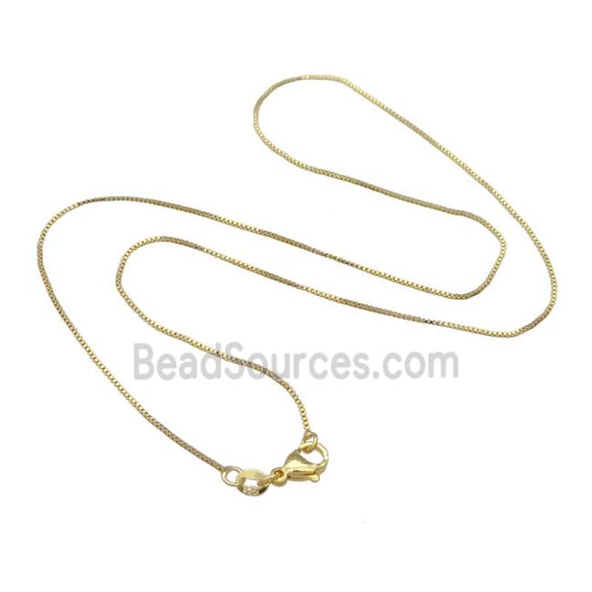 Copper Necklace Box Chain Unfaded Gold Plated