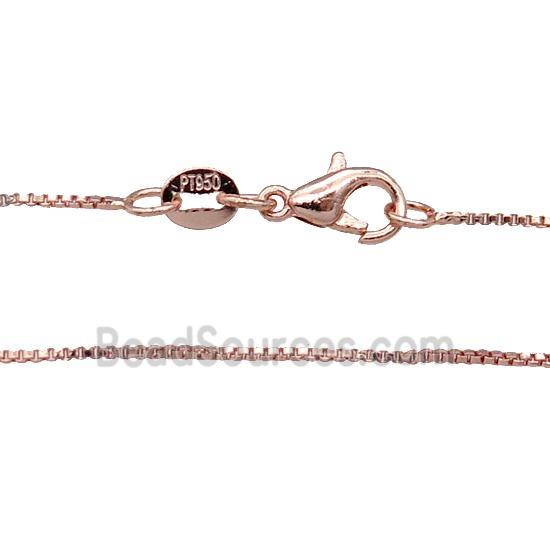 Copper Necklace Box Chain Unfaded Rose Gold