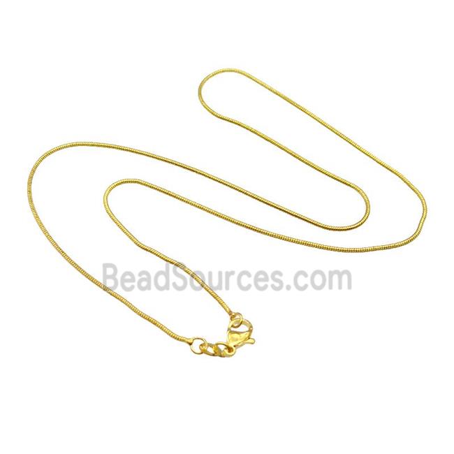 Copper Necklace Snake Chain Unfaded Gold Plated