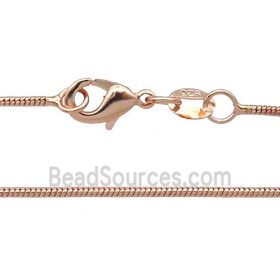 Copper Necklace Snake Chain Unfaded Rose Gold