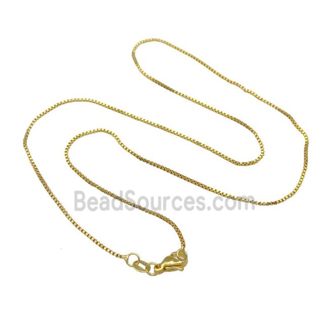 Copper Necklace Box Chain Unfaded Gold Plated