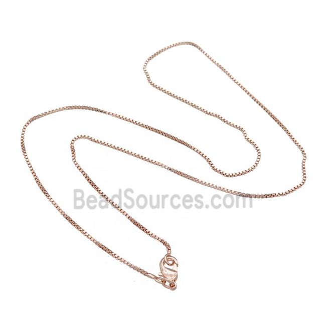 Copper Necklace Box Chain Unfaded Rose Gold